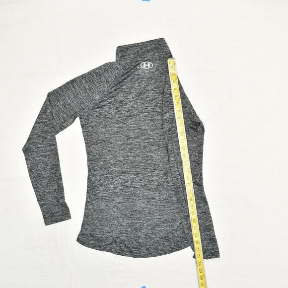 Under Armour Women's 1/4 Zip Sweatshirt Loose Heatgear Polyester Gray Size M - Picture 6 of 8